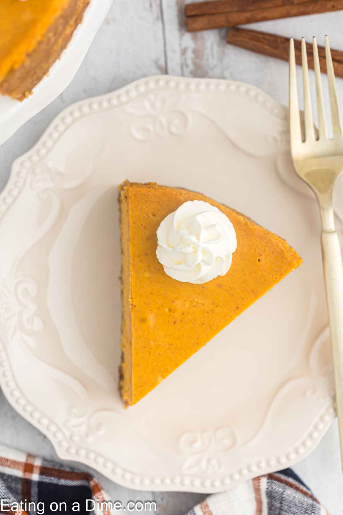 Slice of pumpkin cheesecake