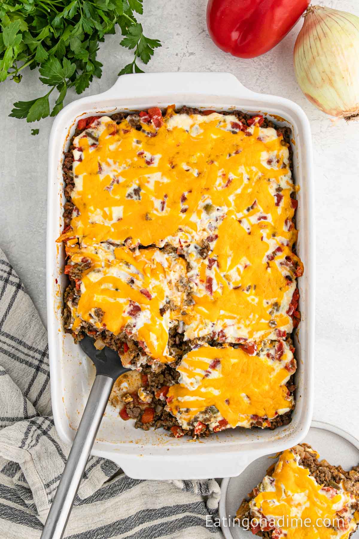 John Wayne Casserole in a baking dish