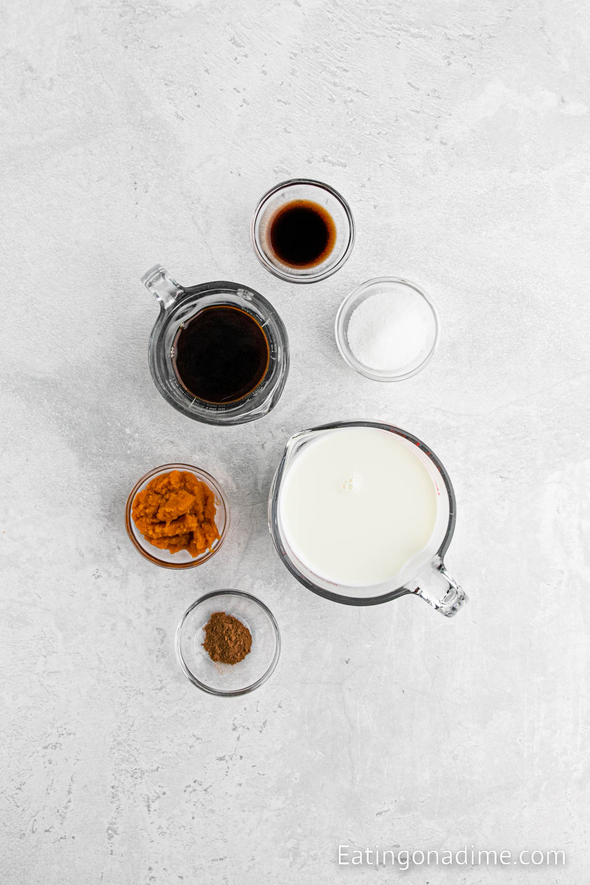 Ingredients needed for pumpkin spice latte