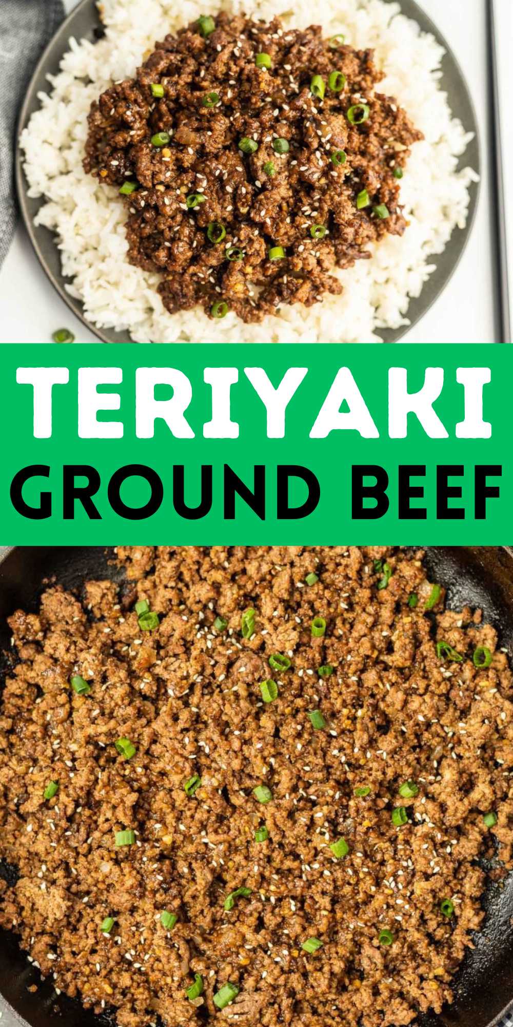 Ground Beef Teriyaki makes the perfect addition to your rice bowls. This is a quick and easy way to make your favorite takeout recipe. Skip takeout and make your favorite Asian inspired dish at home. It makes a quick and easy dinner idea that can easily be made in a variety of ways. #eatingonadime #teriyakigroundbeef #grounbeefteriyaki