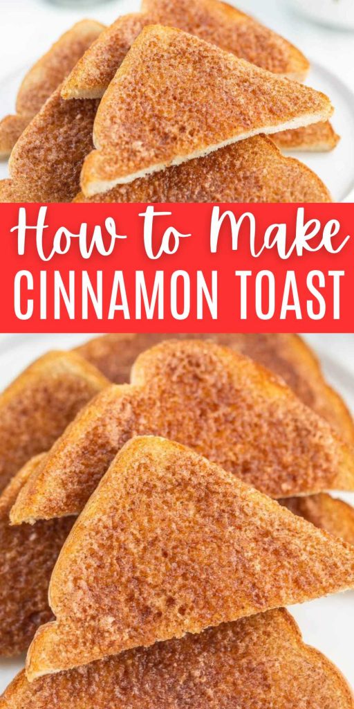 Learn How to Make Cinnamon Toast the best way for a classic and delicious recipes. It is the perfect breakfast or snack idea. You can easily serve this cinnamon toast with eggs, fruit and side of bacon for a complete meal idea. These steps are easy and I am sure it will take you back to your childhood. #eatingonadime #howtomakecinnamontoast #cinnamontoast