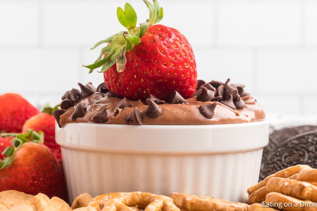 Nutella Dip with strawberries, grapes, graham crackers and oreos