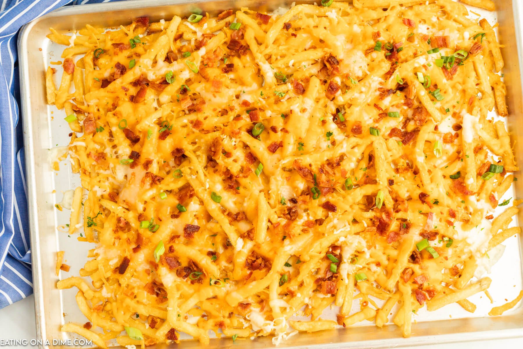 Cheese Fries on a baking sheet