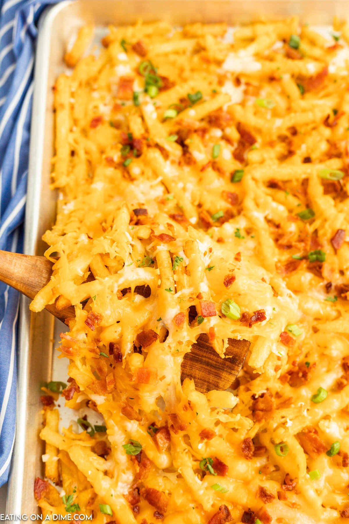 Cheese Fries on a baking sheet