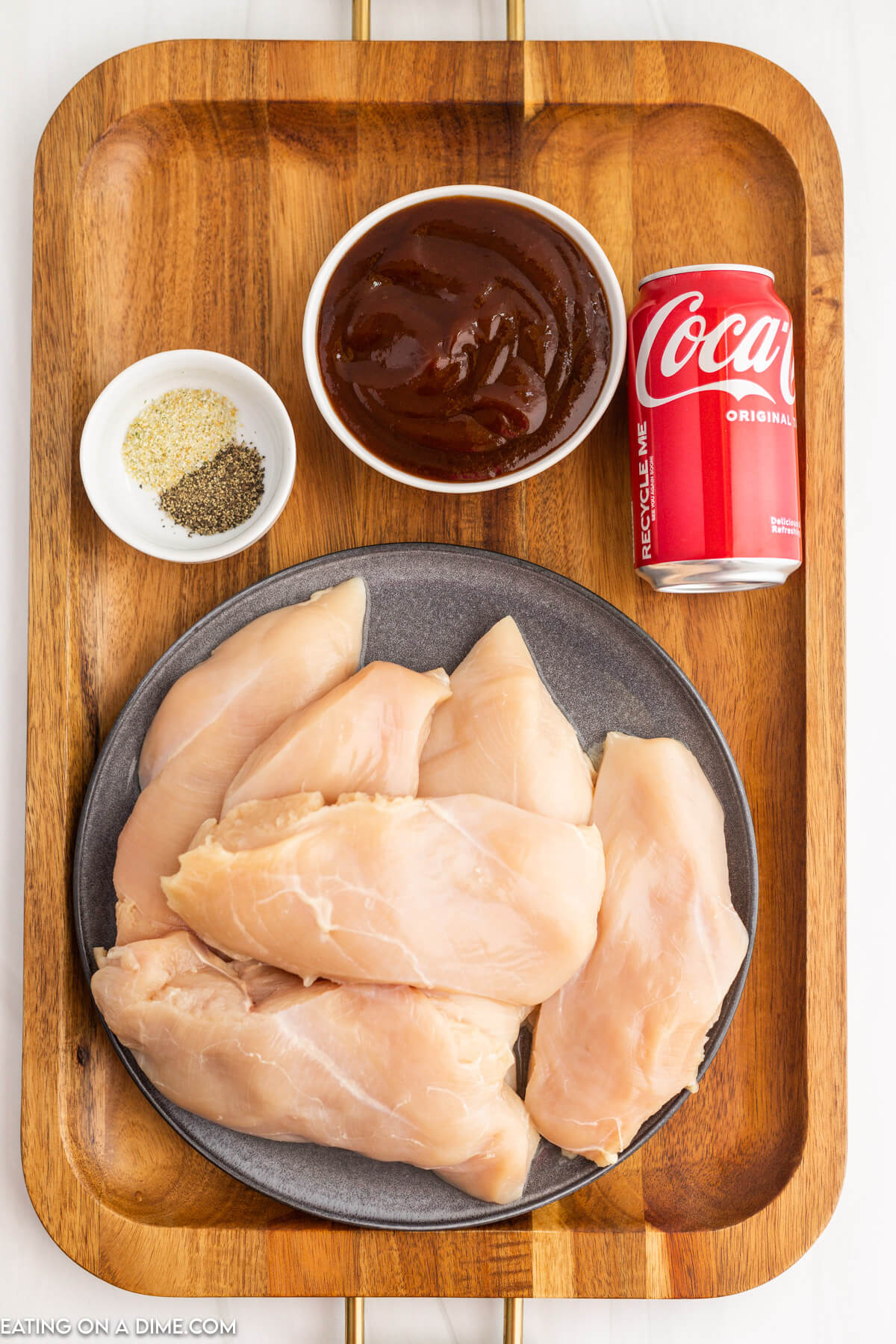 Chicken, pepper, garlic salt, BBQ sauce, Coca Cola