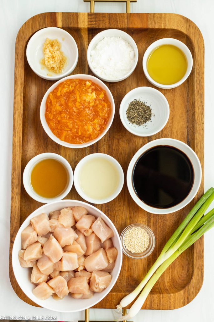 Ingredients needed for orange chicken