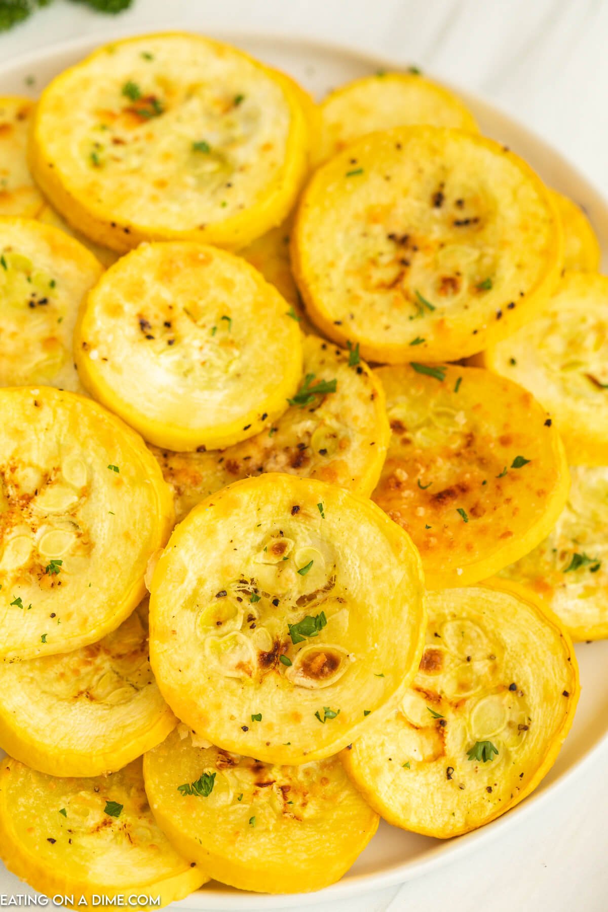 Slice oven roasted squash on a platter