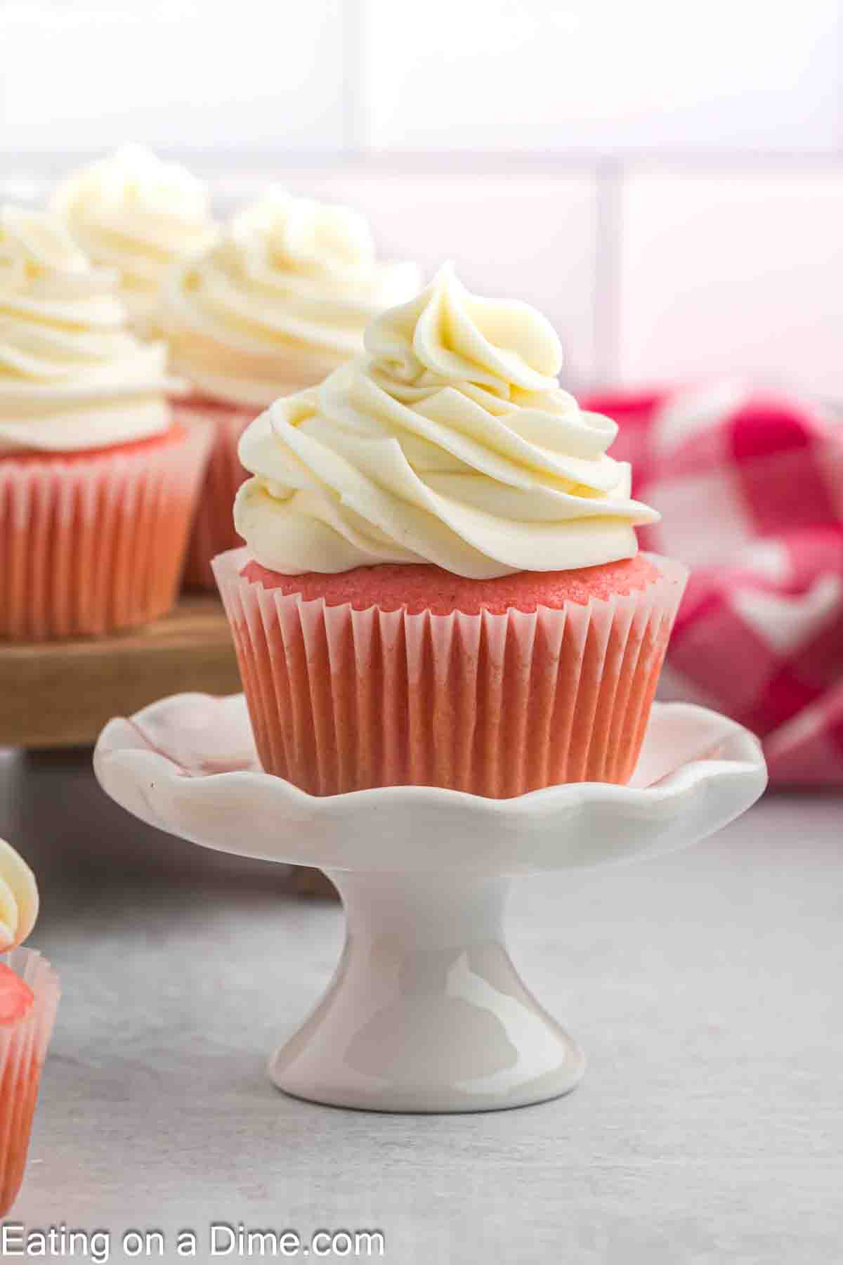 Pink Cupcake on a cupcake stand