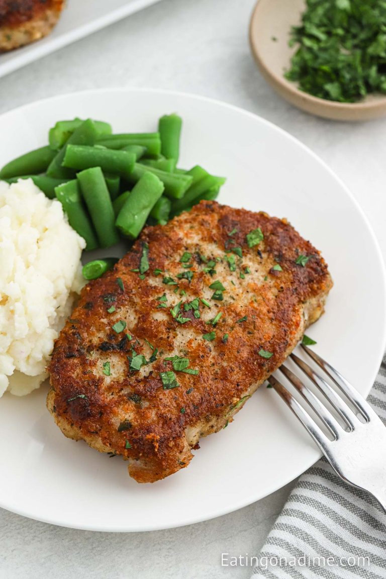 Parmesan Crusted Pork Chops - Eating on a Dime