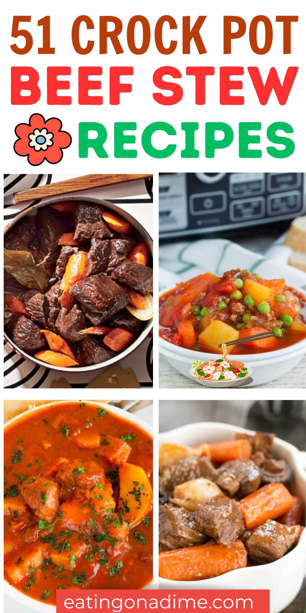 Get ready to tantalize your taste buds and warm your soul with the ultimate comfort food, crockpot beef stew recipes. From tender chunks of beef to hearty veggies, these slow-cooked wonders bring out the flavors like nothing else. #eatingonadime #crockpotbeefstewrecipes #beefstewrecipes