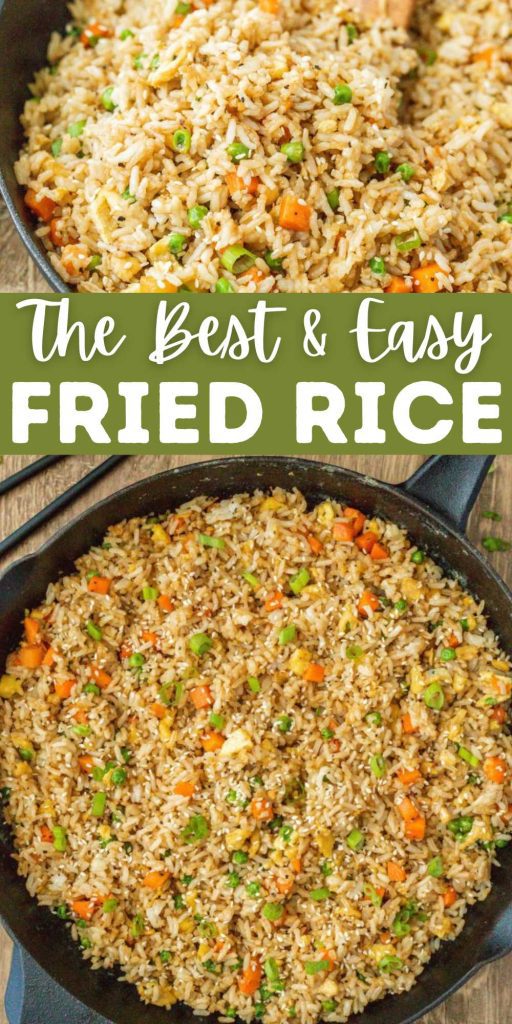 Enjoy easy Fried Rice Recipe in less than 10 minutes making it perfect for busy weeknights.  How to make Fried rice at home with simple steps. My favorite thing about this recipe is it can be customized to what you have on hand. This is a great recipe. #eatingonadime #easyfriedrice #friedricerecipe