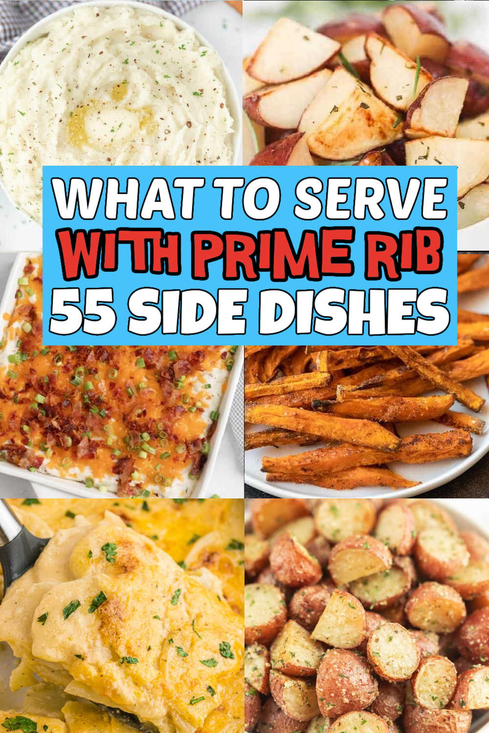 These 55 best prime rib sides all pair perfectly with the fancy holiday roast. Find out what to serve with prime rib with easy recipes. From traditional side dishes and holiday staples to unique recipes full of twists, these recipes will complete your meal. #eatingonadime #whattoservewithprimerib #primeribsidedishes