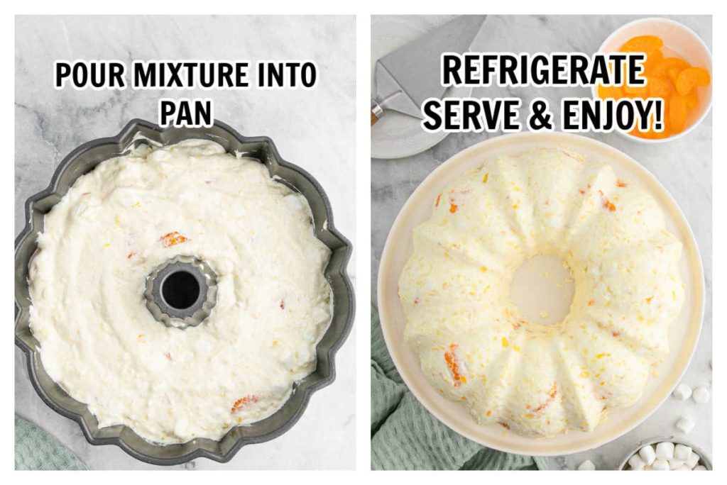Pouring mixture in pan and refrigerate it
