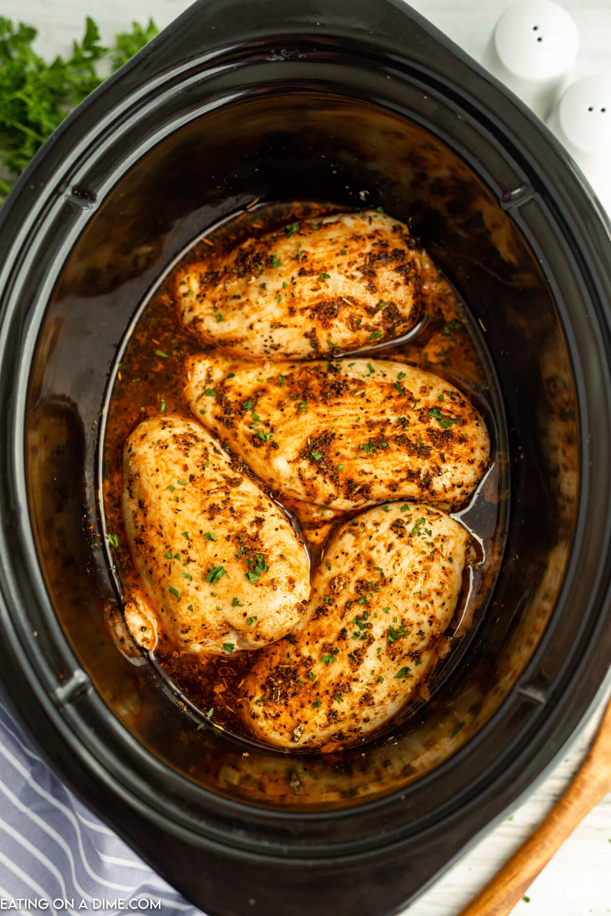 Cooked Chicken Breast in the slow cooker 