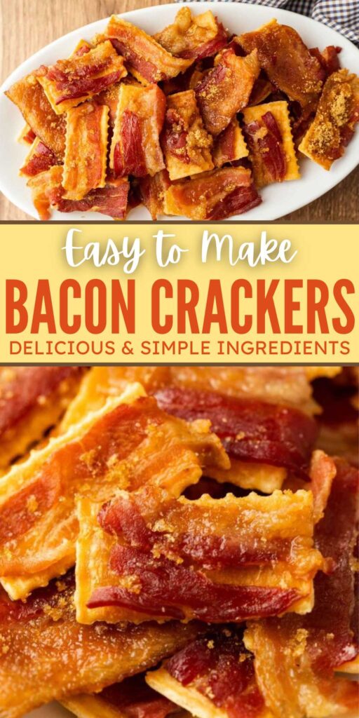 This recipe for Candied Bacon Crackers is easy with 3 ingredients. This sweet and savory snack is an easy appetizer and loaded with flavor. You might also hear these crackers referred to as Pig Candy Crackers.  Regardless of what you call them, they are addictive! Everyone loves bacon. #eatingonadime #baconcrackers #candiedcrackers