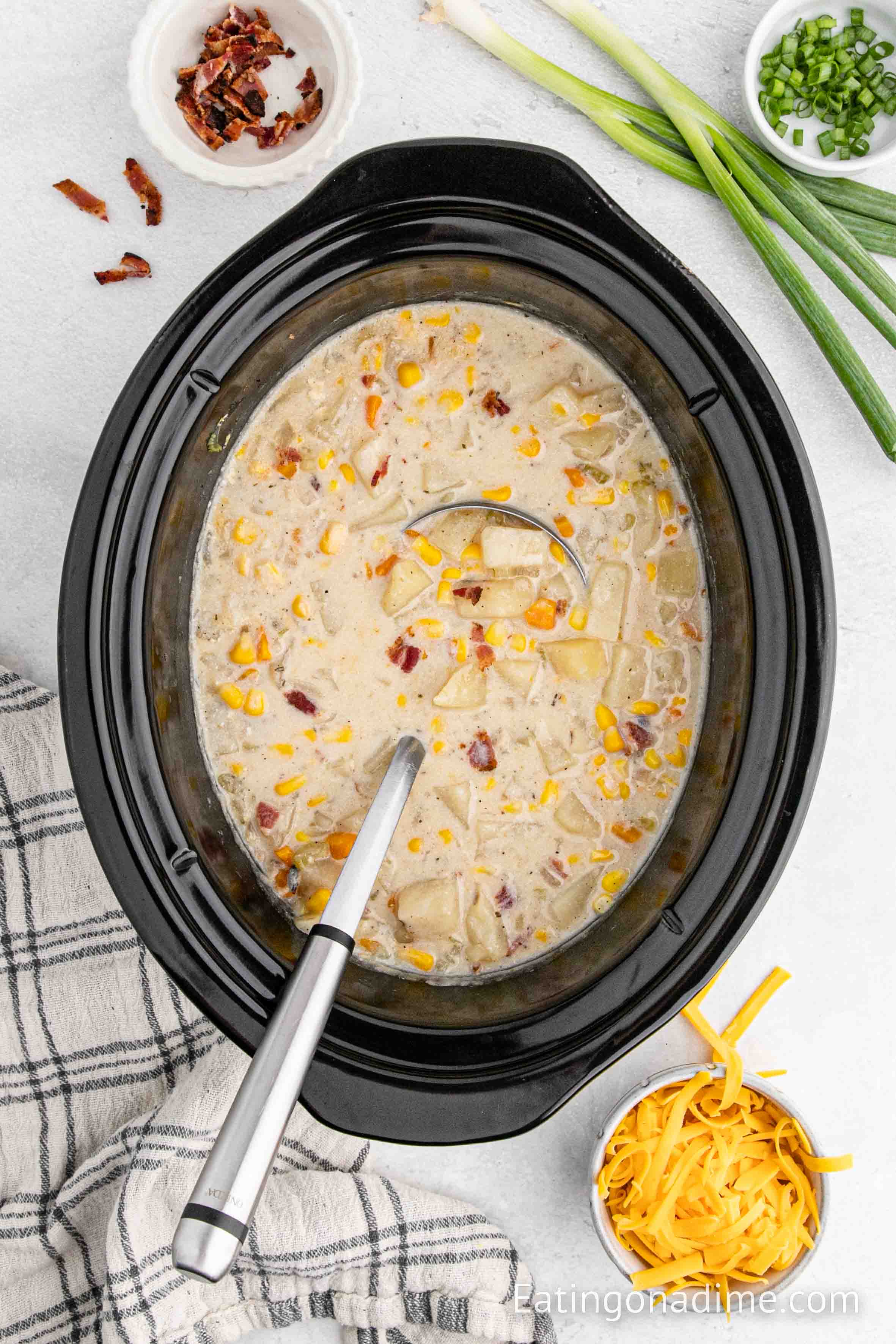 Potato Corn Chowder in the slow cooker