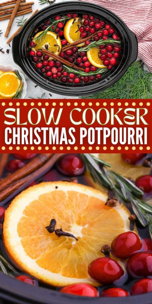 If you are looking for an easy way to make your house smell like the holidays, make Slow Cooker Christmas Potpourri. Whether you are making homemade gifts or making Christmas stovetop potpourri, it will definitely get you in the holiday spirit. #eatingonadime #slowcookerchristmaspotpourri #christmaspotpourri