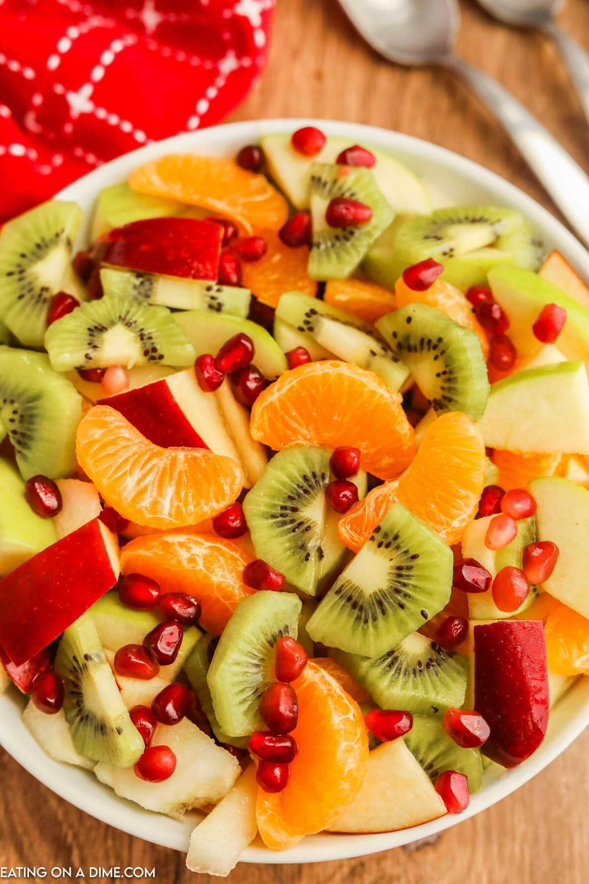 Winter Fruit Salad in a bowl. 