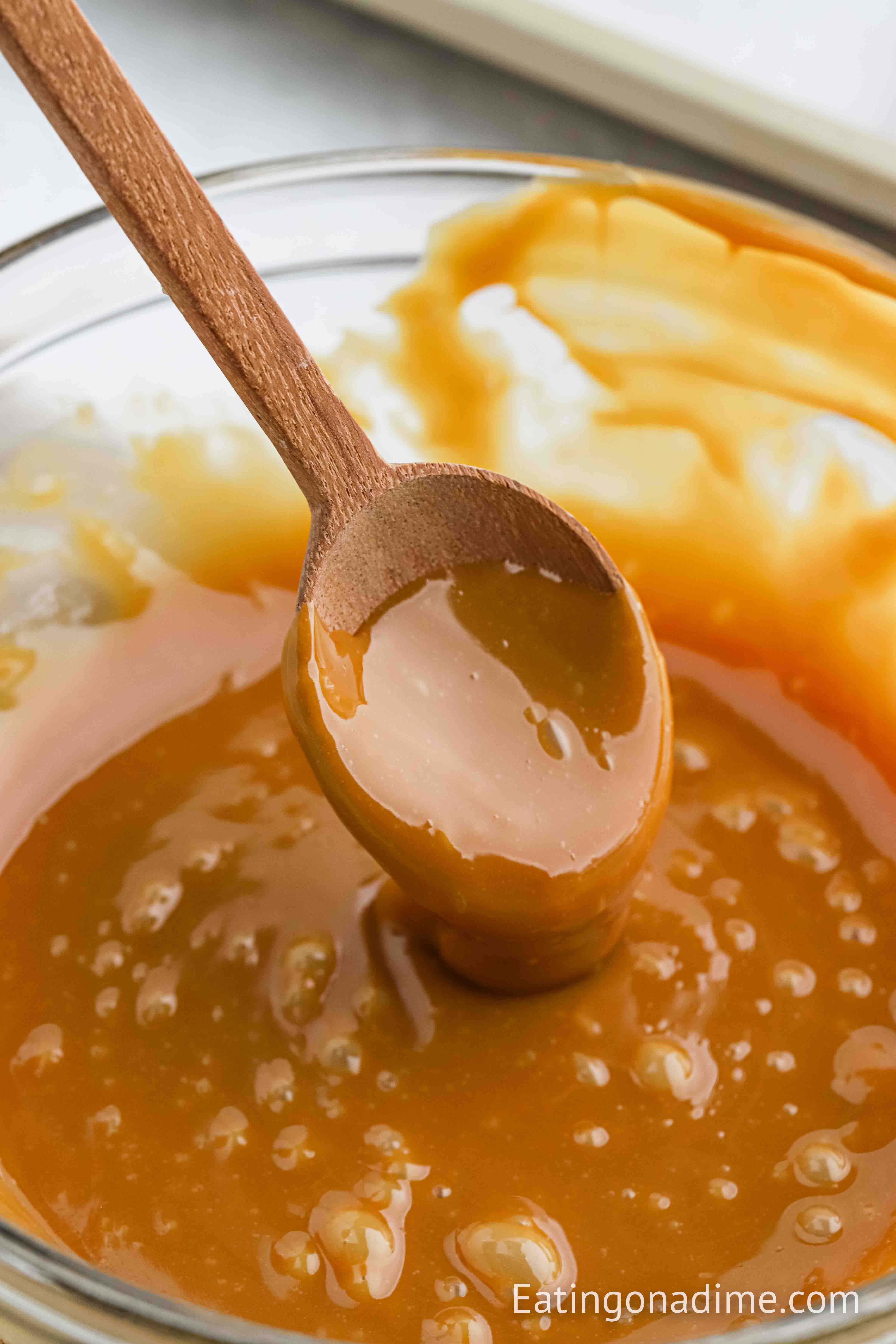 melting caramel in a bowl