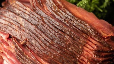 up close photo of spiral ham