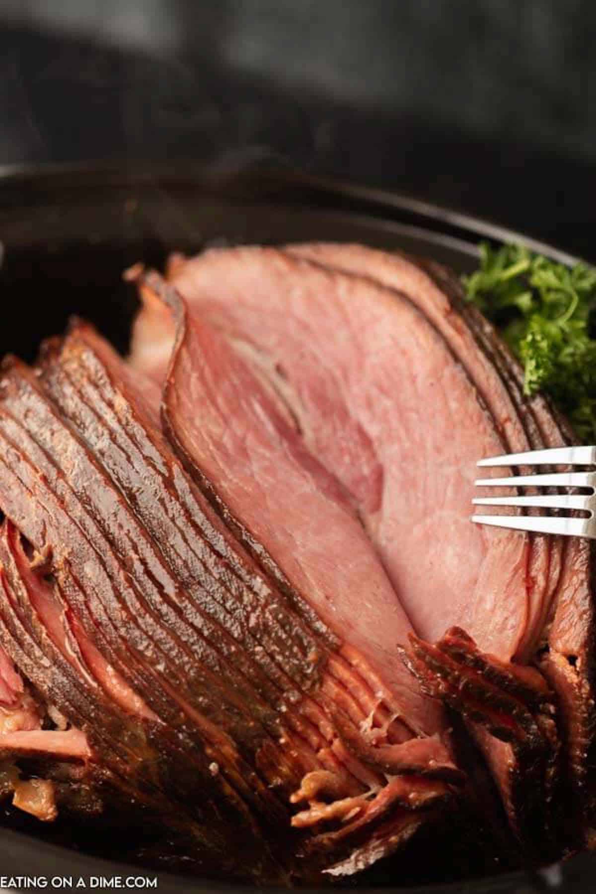 Crockpot Spiral Ham Eating on a Dime