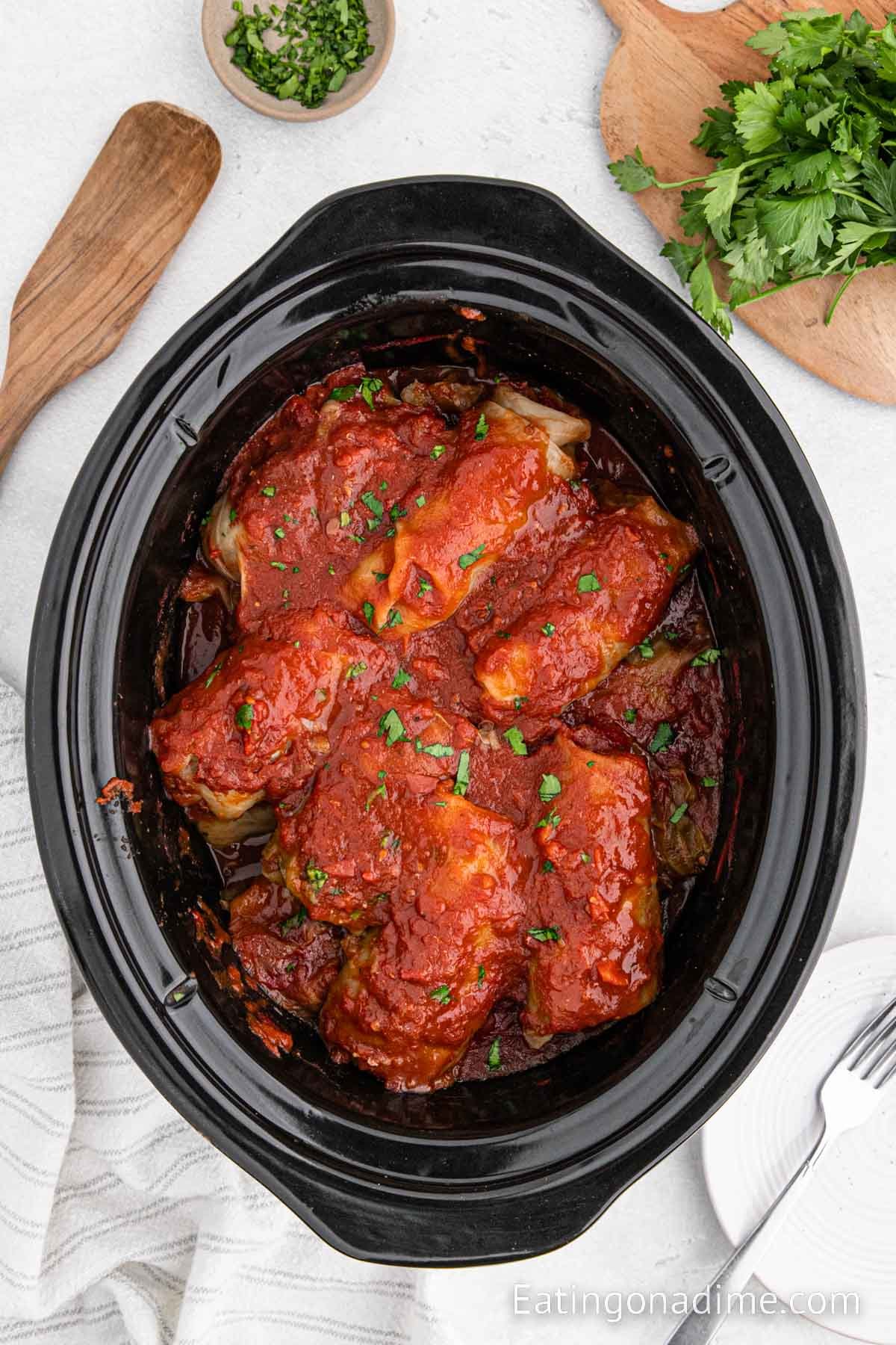 Cabbage rolls in a slow cooker