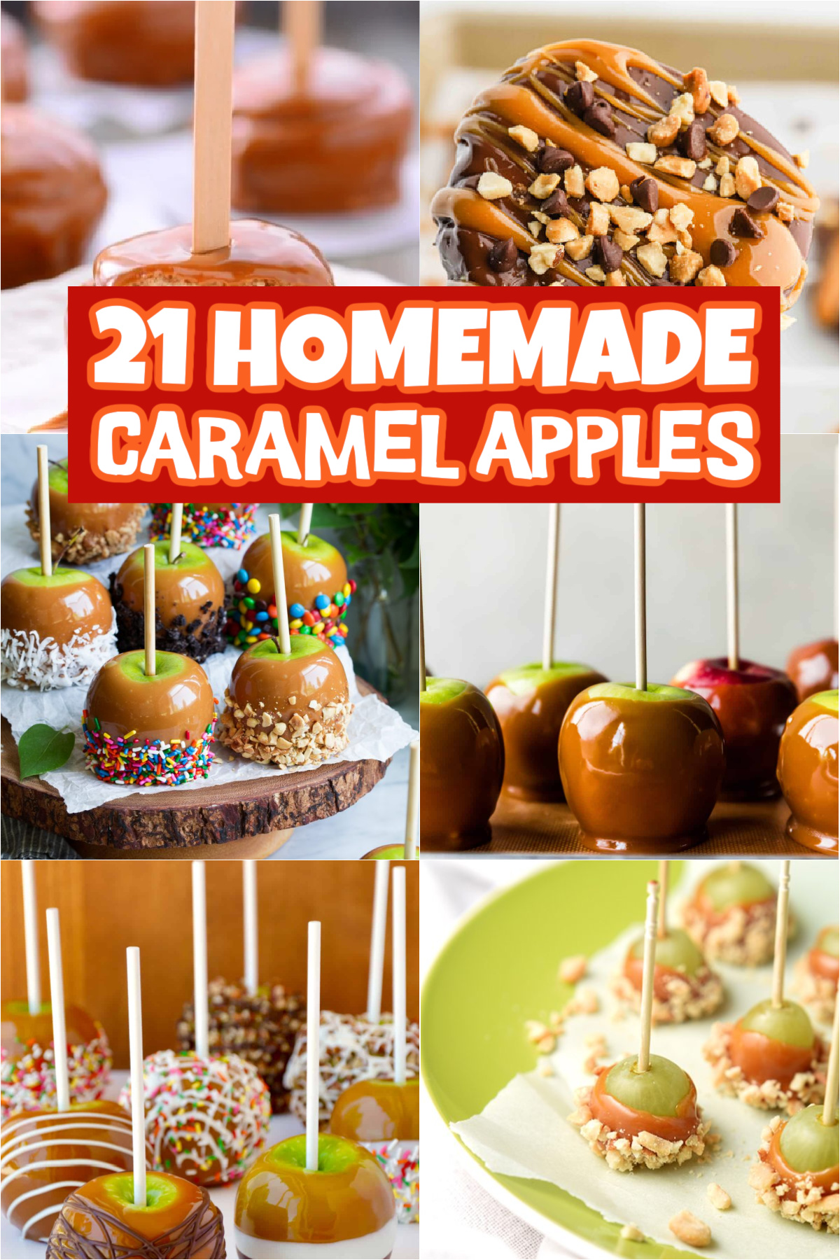 Homemade Caramel apples are a staple of fall and we have the best Homemade Caramel Apple Recipes. Try these fun and creative twists that everyone will enjoy. Caramel Apples is my favorite treat to make during the holidays. The kids get involved and decorate them in many different ways. We love to melt white chocolate or milk chocolate and drizzle over the top. #eatingonadime #caramelapplerecipes #homemadecaramelapplerecipes