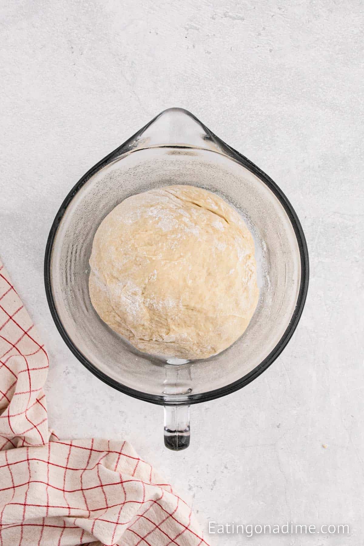 Homemade dough in a oiled bowl