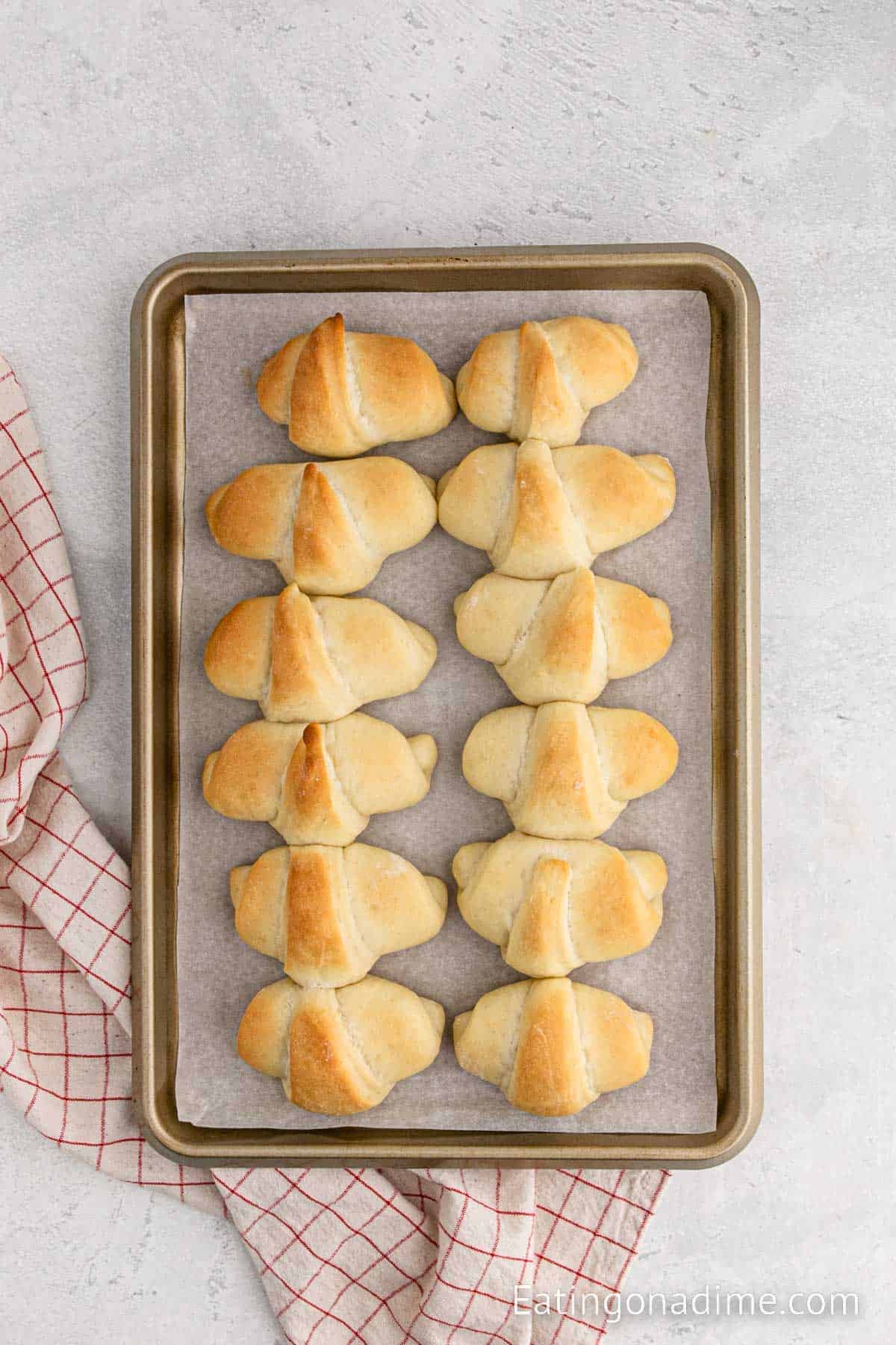 Baked Crescent Rolls on a baking sheet