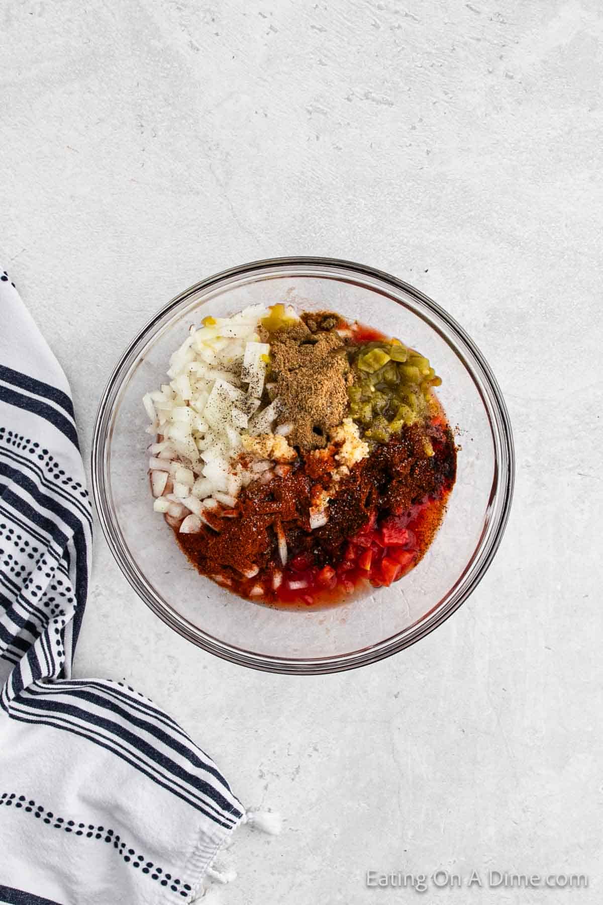 Combining the sauce ingredients in a bowl