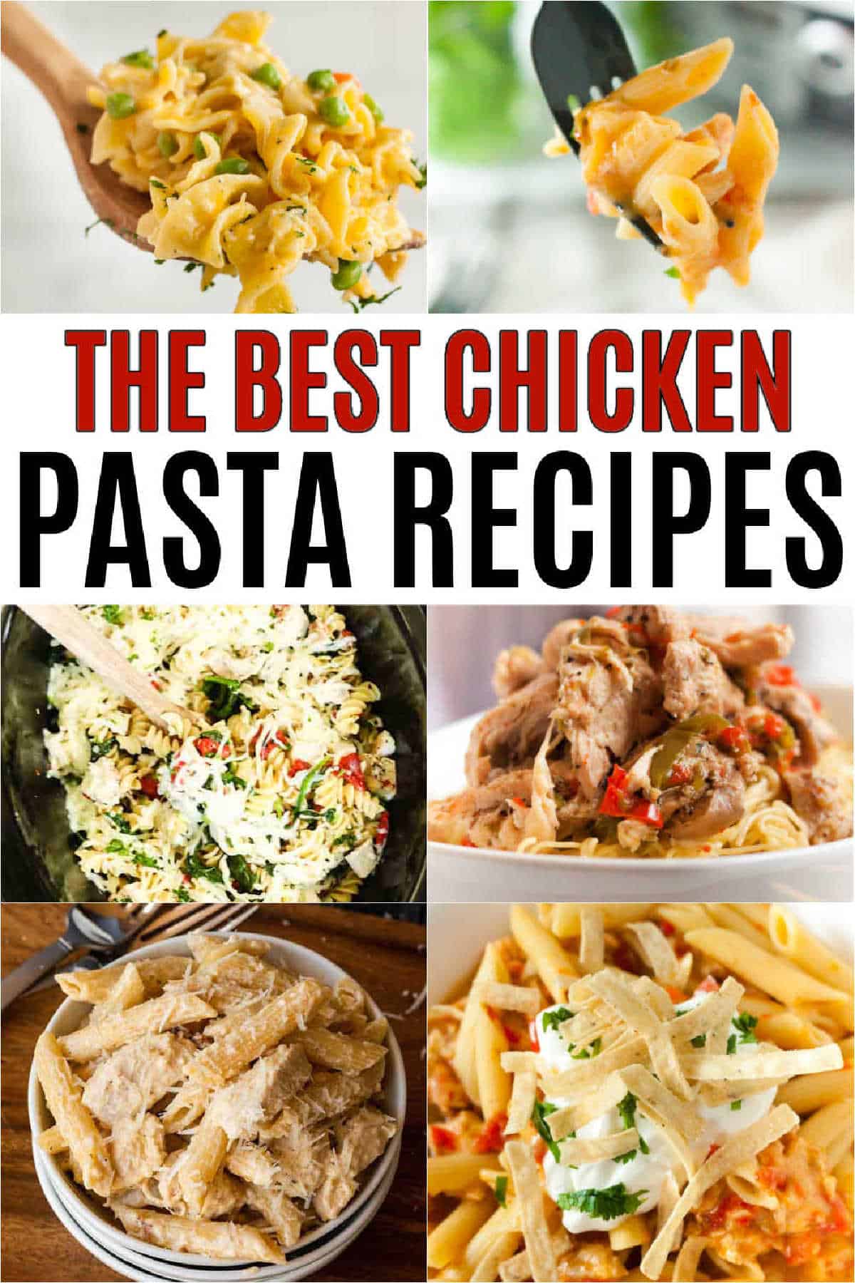 Serve your family a tasty dinner even during busy weeknights when you try these chicken and pasta recipes. Find quick and easy recipe options.  There are tons of options to choose from with these chicken pasta recipes: creamy, tomato, diary free and healthy options too!  You will love these easy simple chicken and pasta recipes! #eatingonadime #chickenrecipes #pastarecipes #dinnerrecipes 
