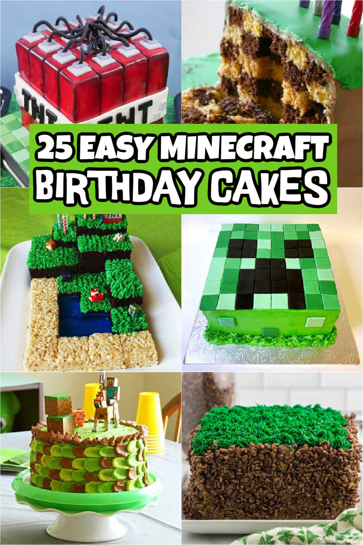 Are you looking to create the Best Minecraft Birthday Cakes? These 25 cakes are easy to make and will impress your kids. If your kids are into Minecraft, then these birthday cakes are for you. These cakes are creative, delicious, and are made with easy steps. Your kids will be impressed with how the cake turned out. #eatingonadime #minecraftbirthdaycakes #minecraftthemedparties