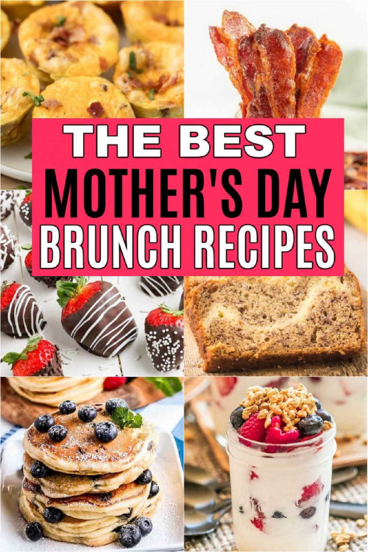These Mother's Day Brunch Recipes are easy to prepare and delicious. Impress Mom with these simple brunch ideas sure to leave her feeling loved. These ideas include healthy recipes, breakfast casseroles and more of the Best brunch recipes to spoil your mama. #eatingonadime #brunchrecipes #mothersday #breakfastrecipes 
