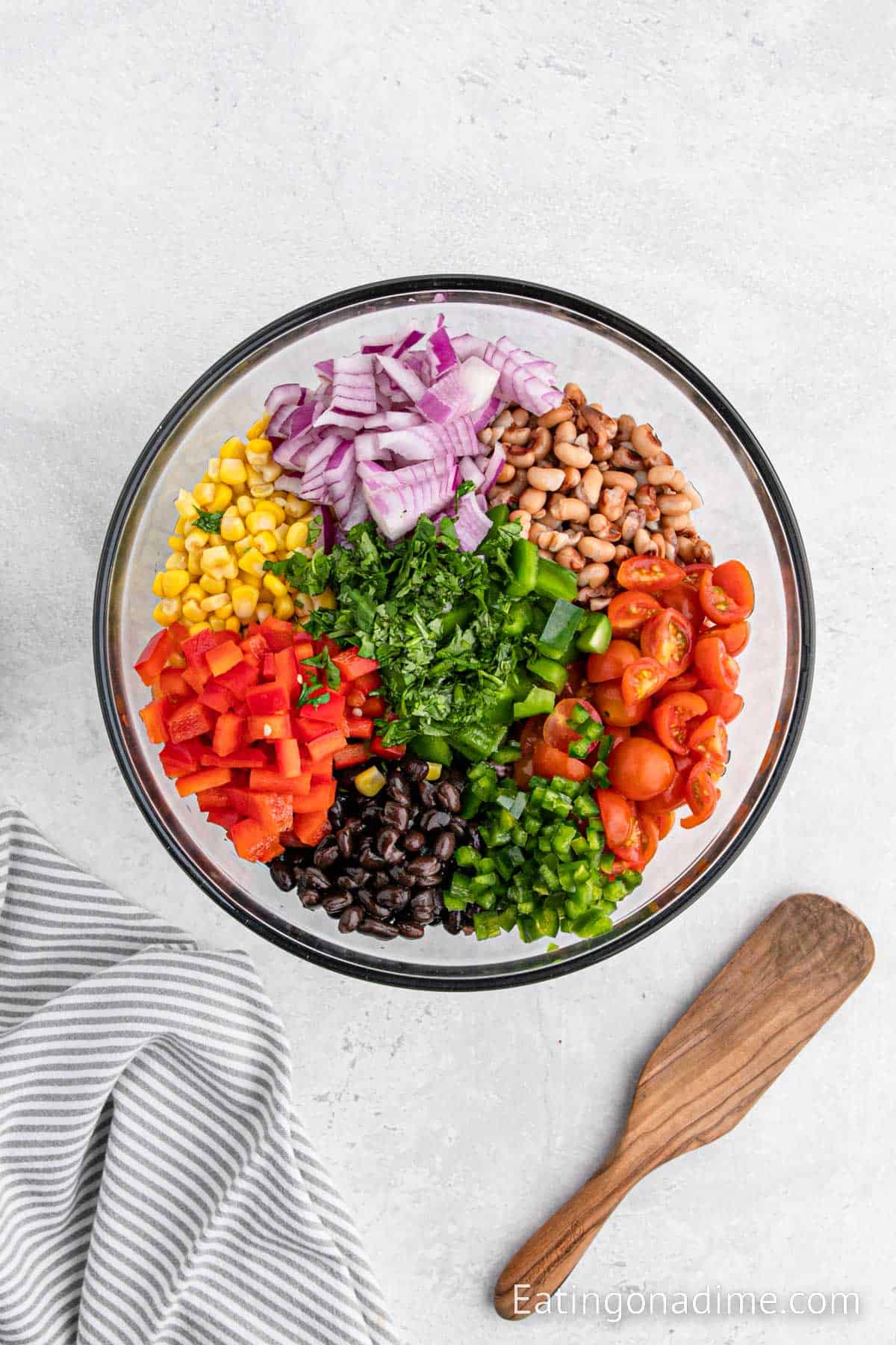 Placing the pasta ingredients in a bowl