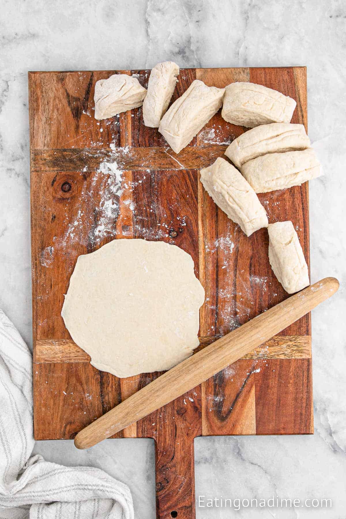flatten the dough into a round size