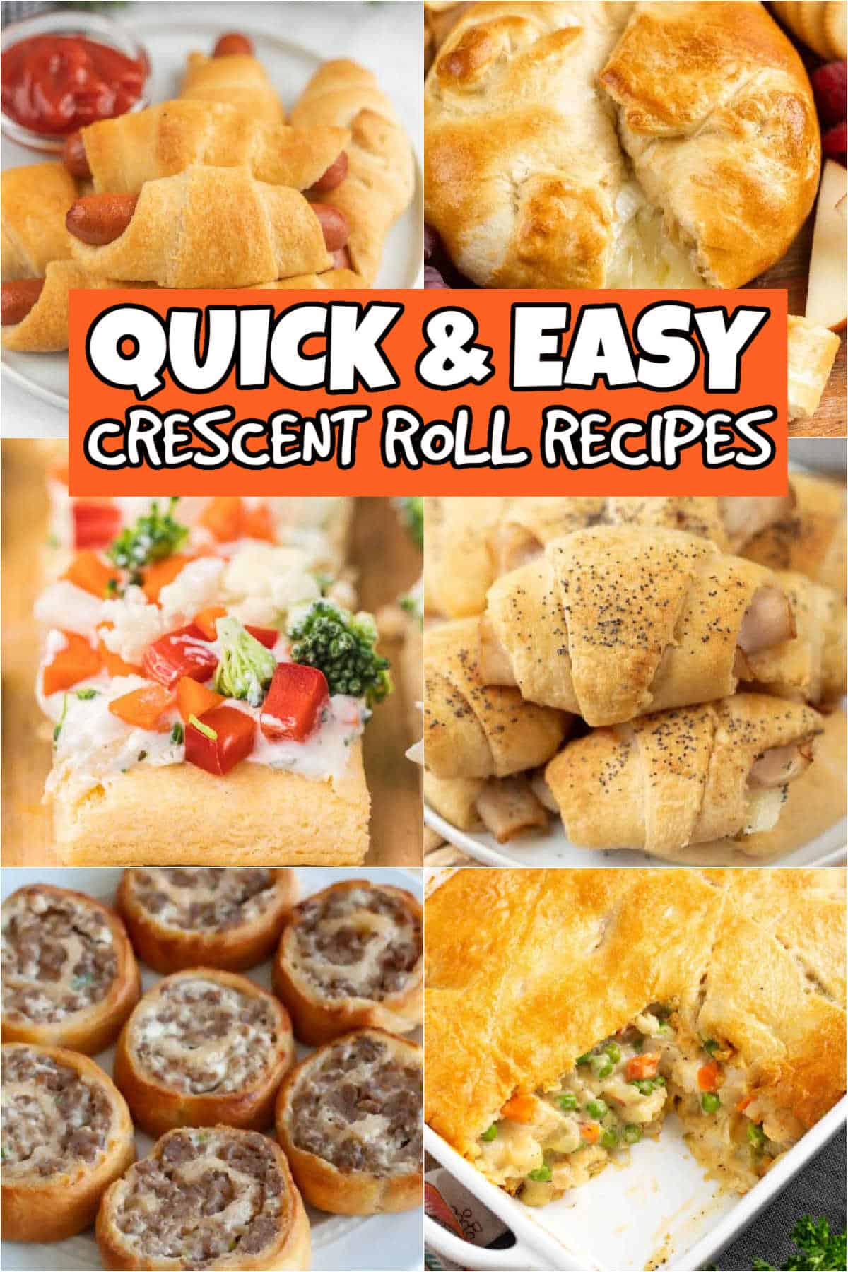 A can of crescent rolls can make some amazing recipes. We have gathered 45 of our favorite Crescent Roll Recipes that are easy to make. If you are looking for new ways to turn your can of crescent rolls into something delicious, choose one of these 45 recipes. #eatingonadime #crescentrollrecipes #crescentrolls