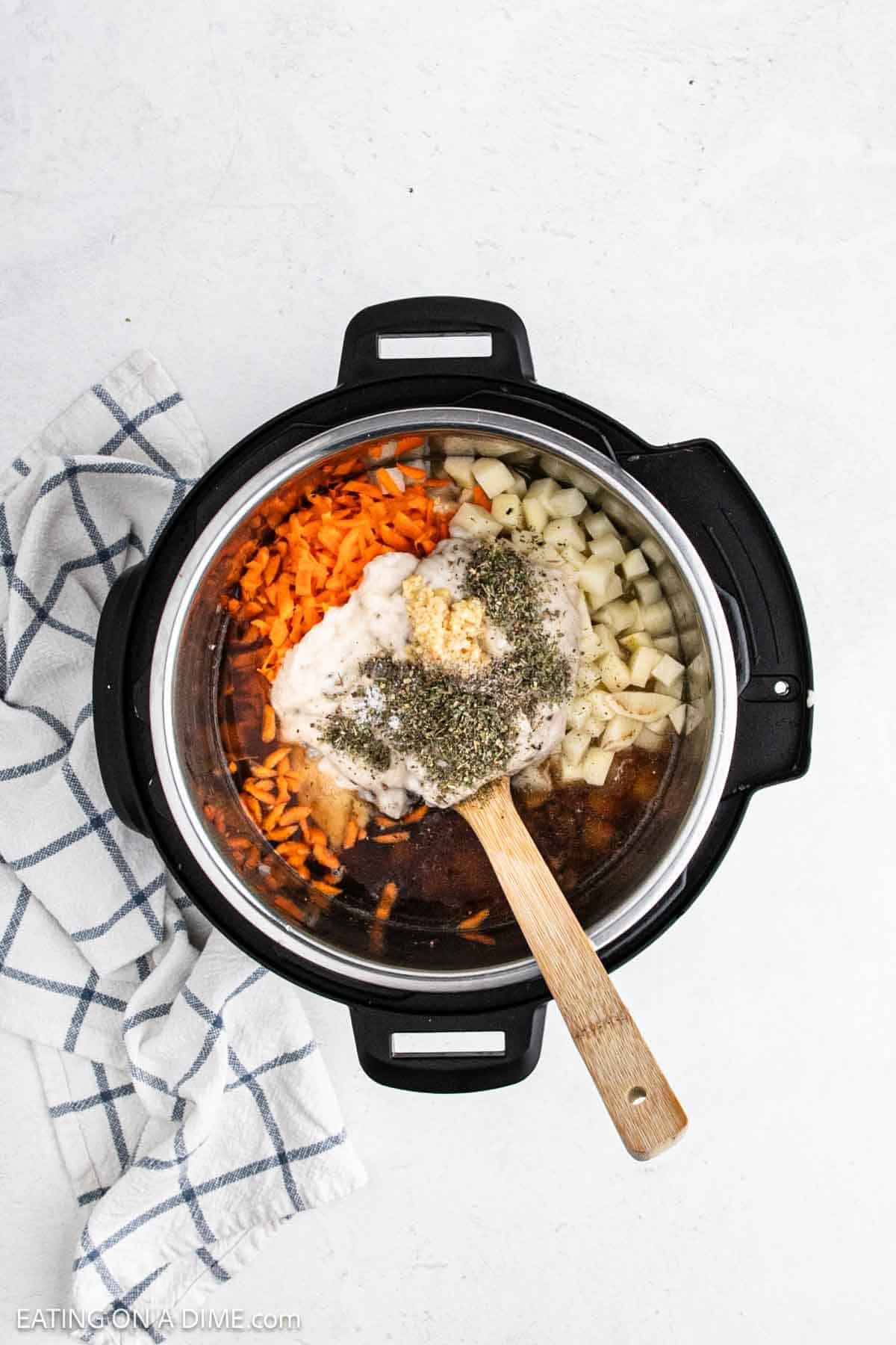 Spices added to the instant pot with the other ingredients.