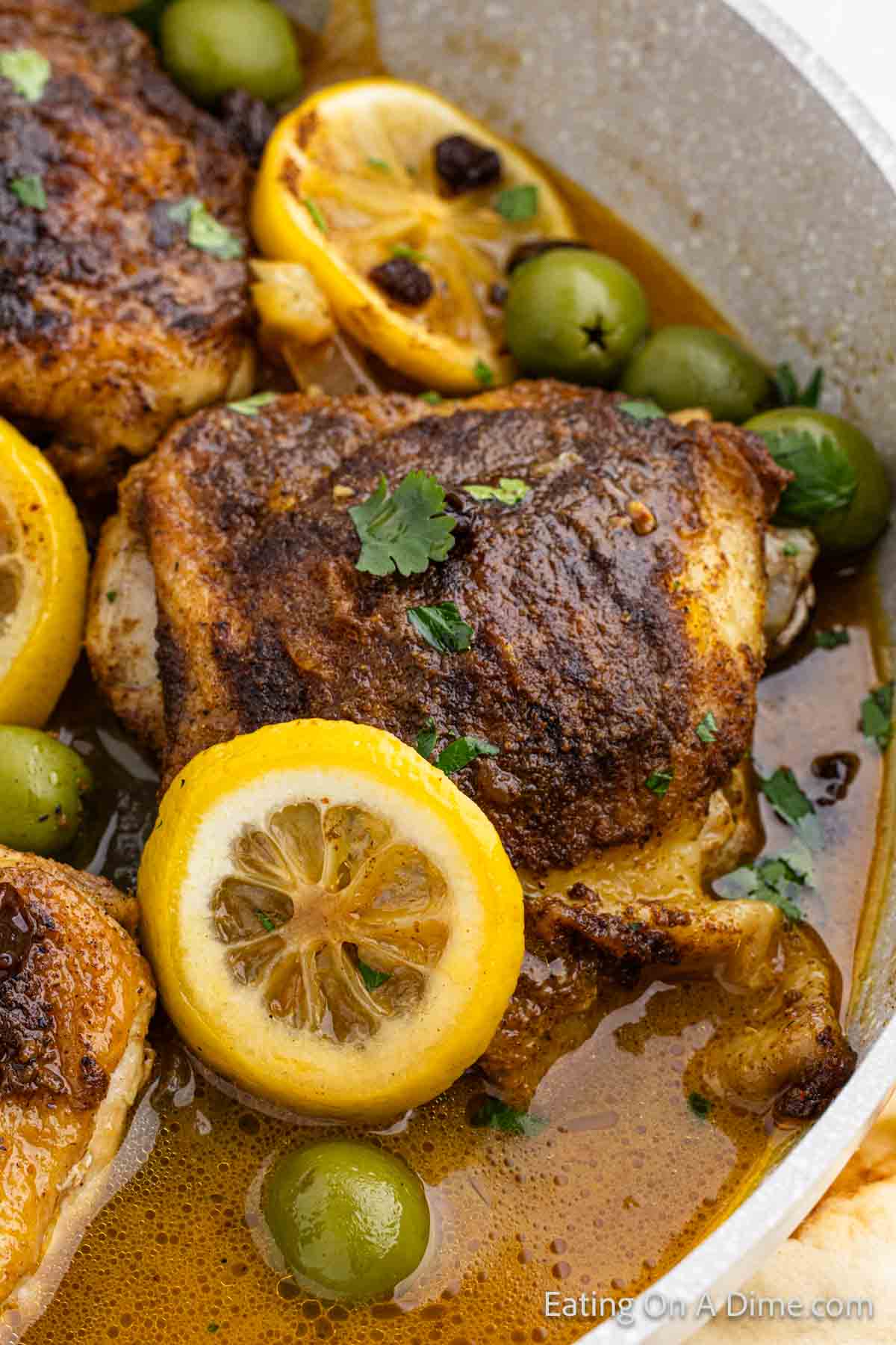 Moroccan Chicken in a skillet 