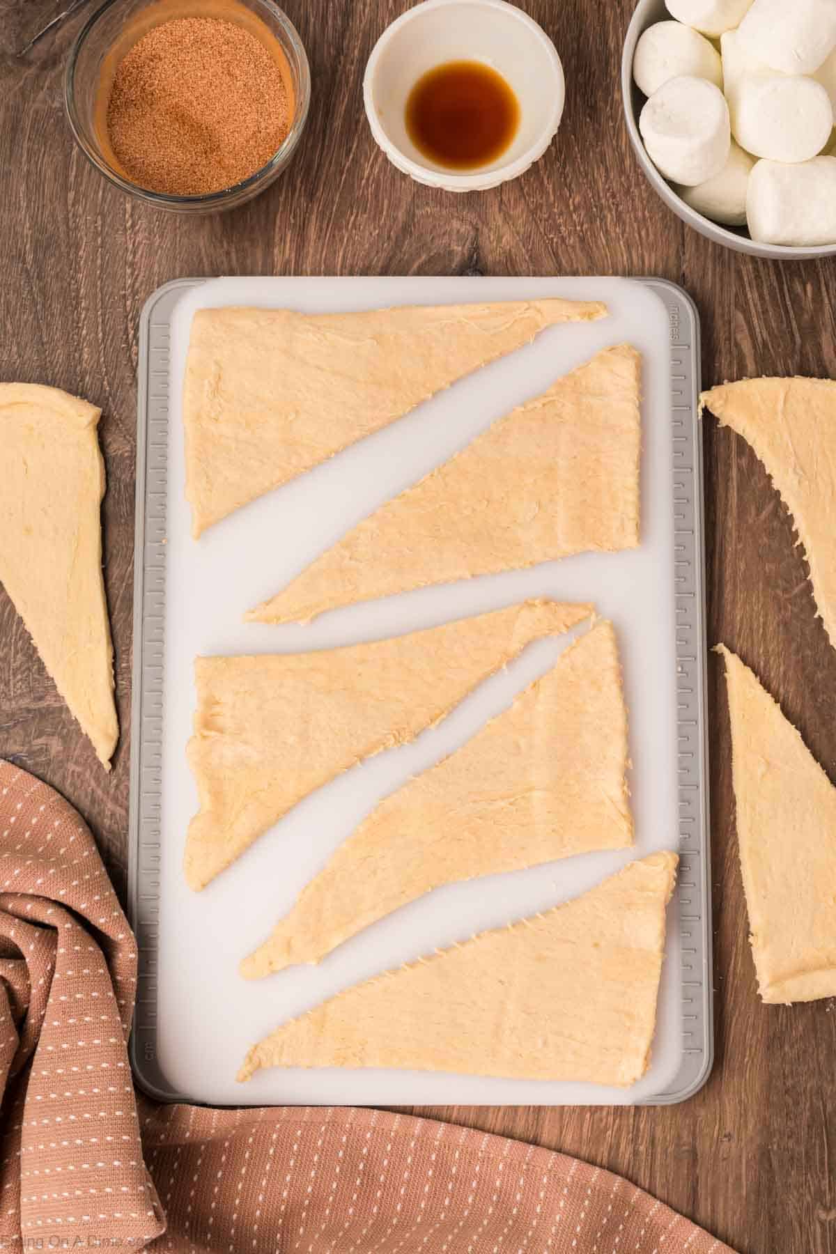 Place the crescent roll dough on a baking sheet