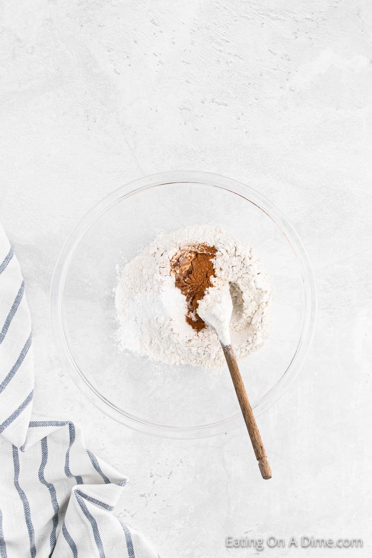 Combine the dry ingredients in a bowl with a wooden spoon