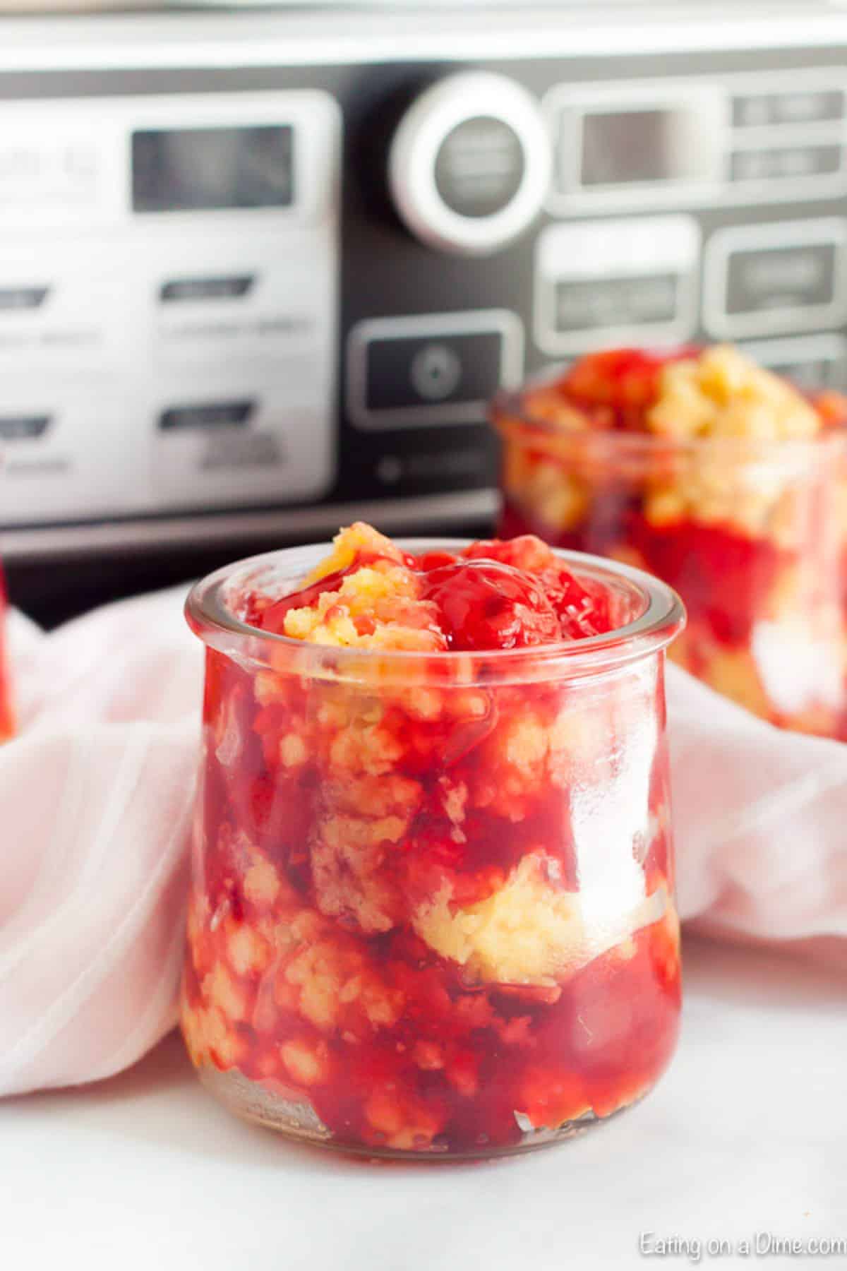 Cherry Dump Cake in a jar 