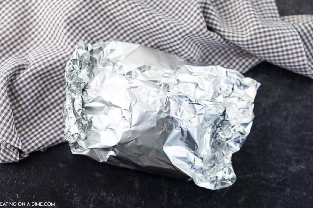 Hobo dinner wrapped in a foil