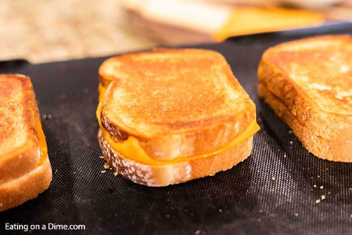 Golden Brown Grilled Cheese on a griddle