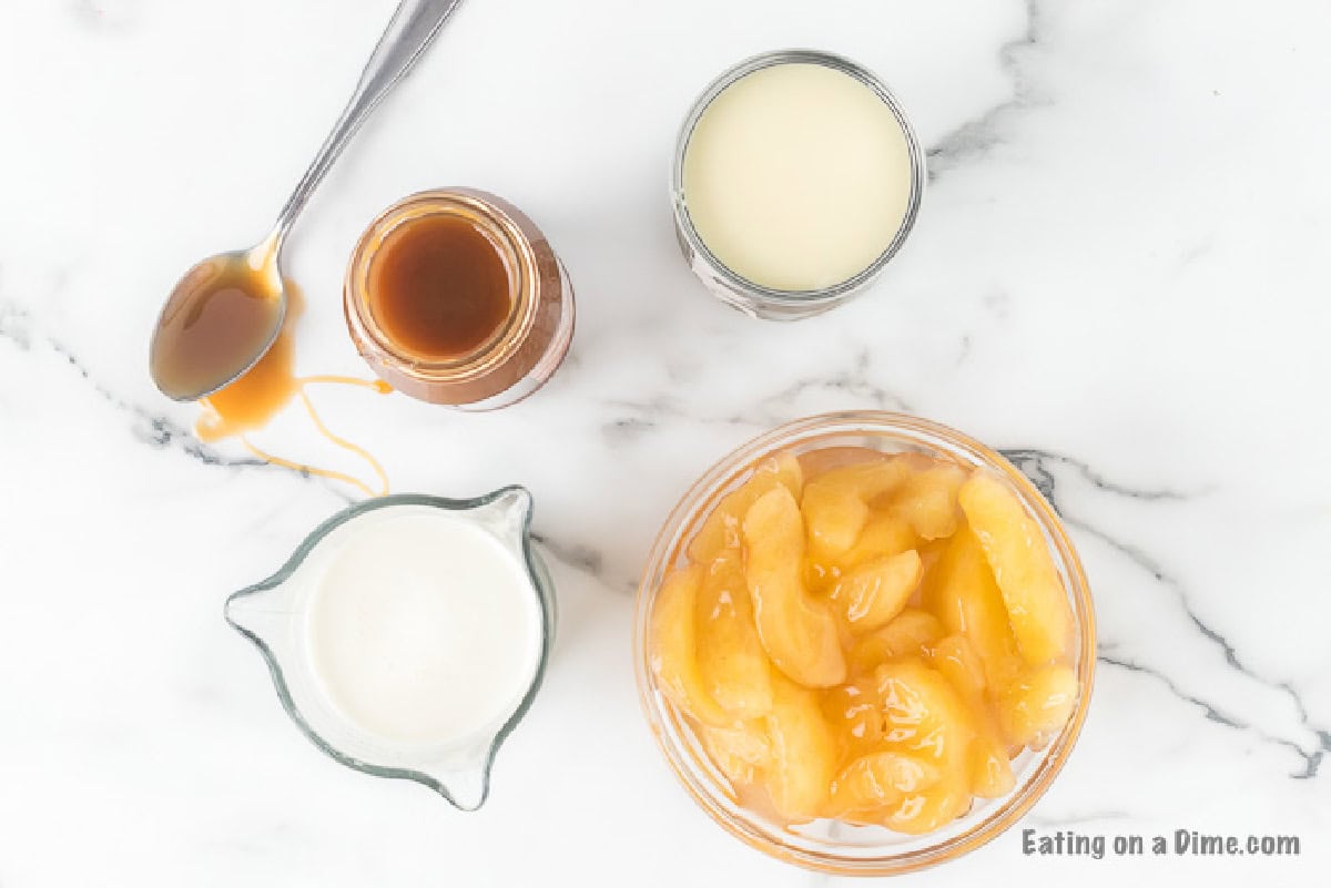 ingredients for caramel apple ice cream