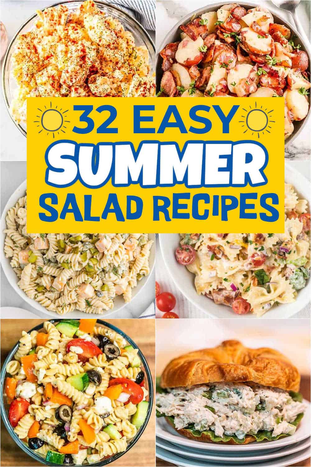 Images of pasta salad and macaroni salad
