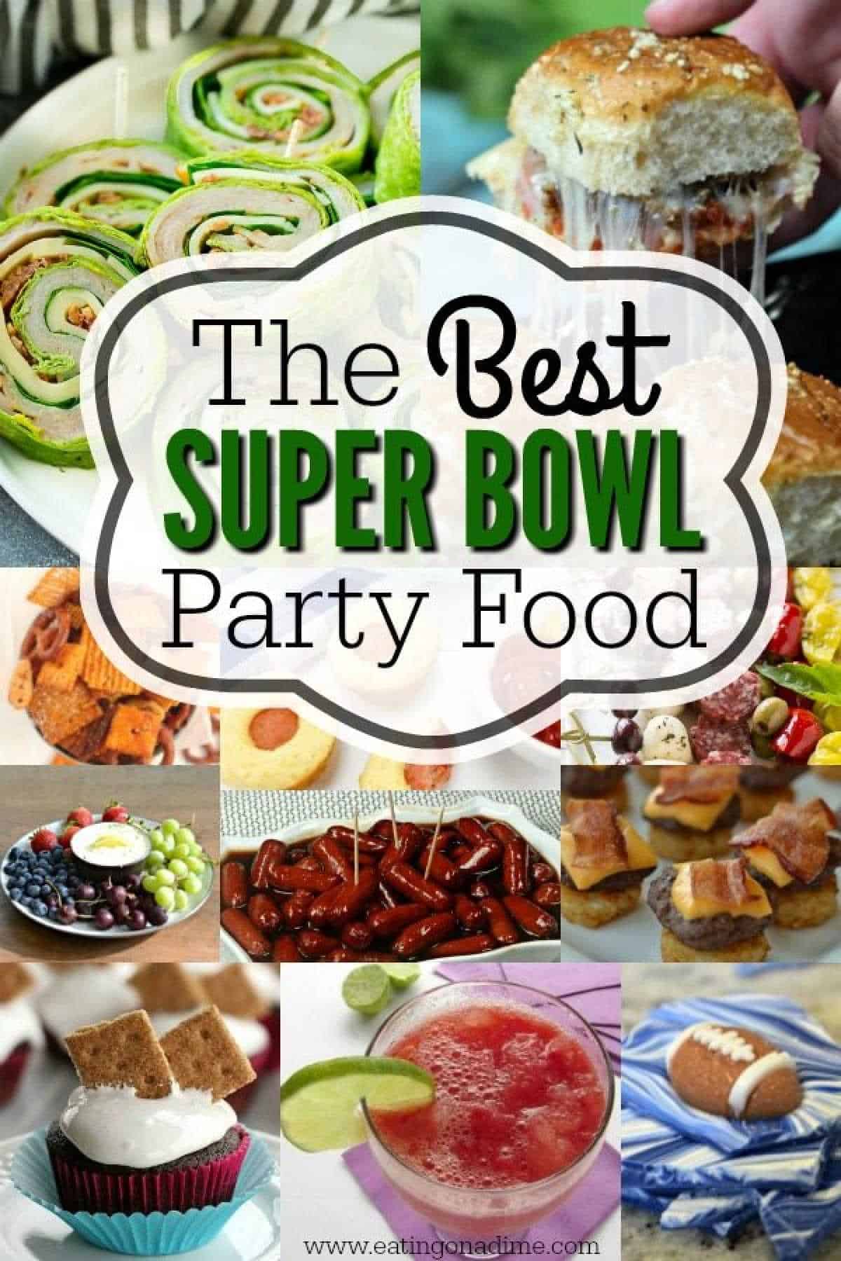 Find tons of super bowl party food menu ideas. 75 Super Bowl recipes to feed a crowd. Superbowl food from appetizers, main dish and dessert!