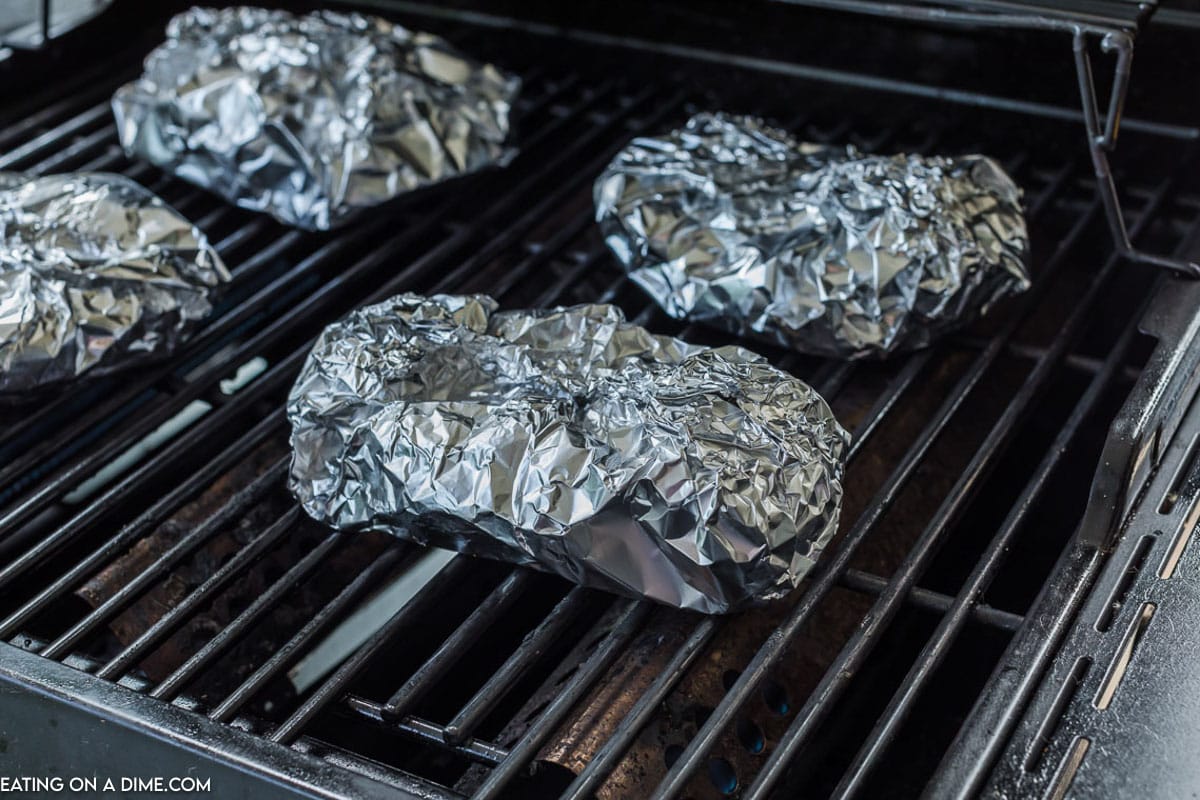 Foil packs on the grill