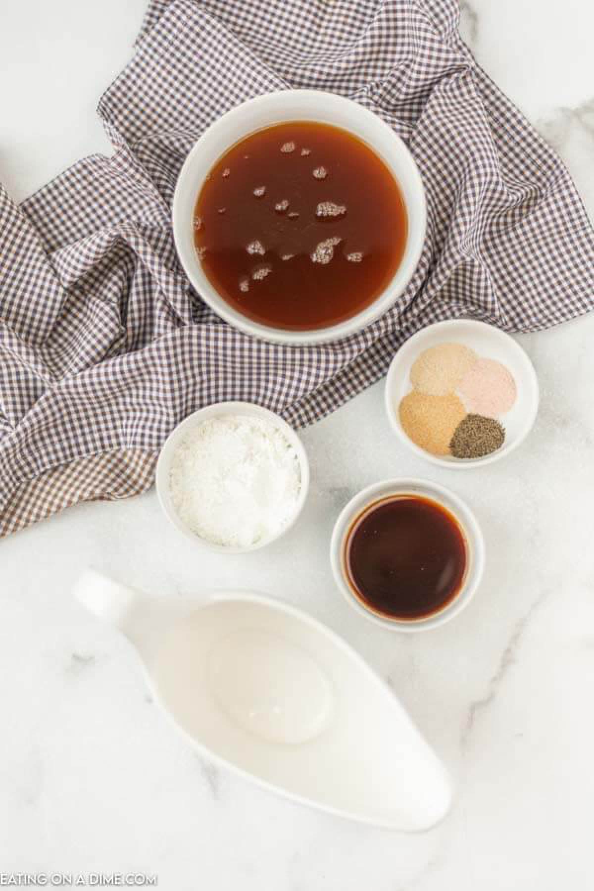 ingredients for recipe: broth, seasoning,  cornstarch
