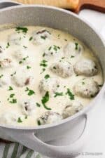 Alfredo Meatballs - Eating on a Dime