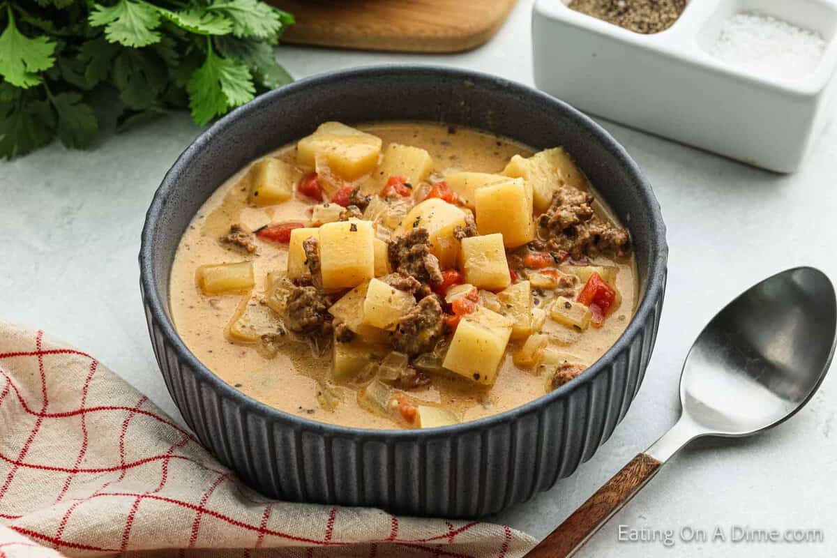 Crockpot Potato and Hamburger Soup